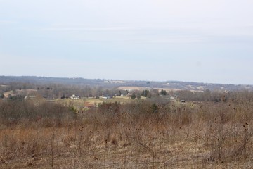 A beautiful view of the countryside horizon.