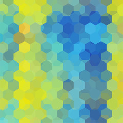 Fototapeta na wymiar Abstract hexagons vector background. Geometric vector illustration. Creative design template. Yellow, blue colors.