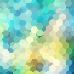 Abstract hexagons vector background. Geometric vector illustration. Creative design template. Blue, green, white colors.