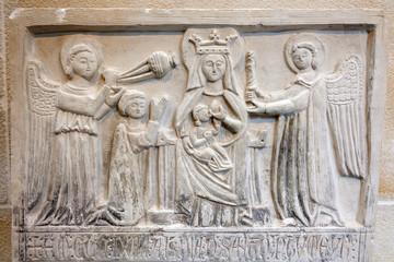 Fototapeta na wymiar an ancient religious stone carving