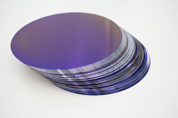 Silicon wafers of purple color in stock