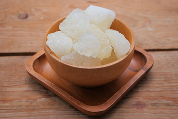 Rock sugar in a bowl
