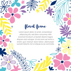 Vector frame with flowers