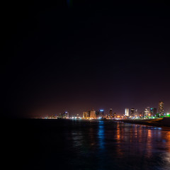 Fototapeta premium Israel, Tel Aviv, cityscape at night