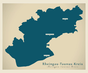 Modern Map - Rheingau-Taunus-Kreis county of Hessen DE
