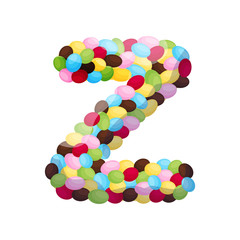 English letter Z lined with yeast. Vector illustration on white background.