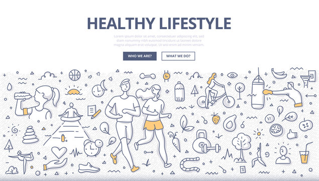 Healthy Lifestyle Doodle Concept
