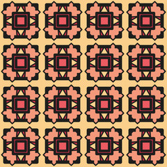 Seamless geometric pattern, retro style, textile and background