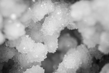 Extreme macro texture close up of salt crystals
