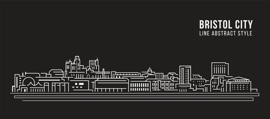 Fototapeta premium Cityscape Building Line art Vector Illustration design - Bristol city