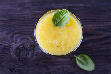 Orange Mango Ginger Smoothie. Fruit and Vegetable Smoothie - healthy diet and detox drink