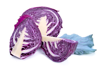 red cabbage isolated on white