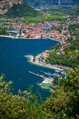 aerial view of a village Nago-Torbole