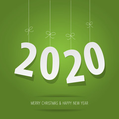Paper 2020 digits on a green background
