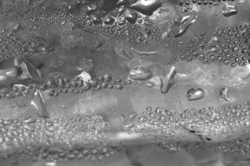 water drop on plastic bottle black and white style