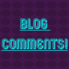 Text sign showing Blog Comments. Business photo text Space at the end of each post for a reader to leave a comment Oval Geometric Shape in Rows and Columns in Violet Monochrome Round Pattern