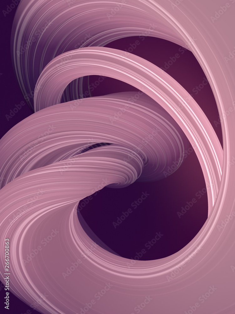 Poster Colored twisted shape. Computer generated abstract geometric 3D render illustration