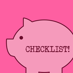 Text sign showing Checklist. Business photo text list items required things be done or points considered