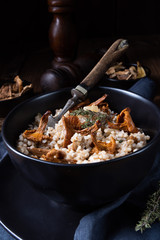 Kaszotto- polish risotto from barley groats with mushrooms