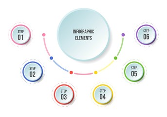 Half Circle chart, Timeline infographic templates