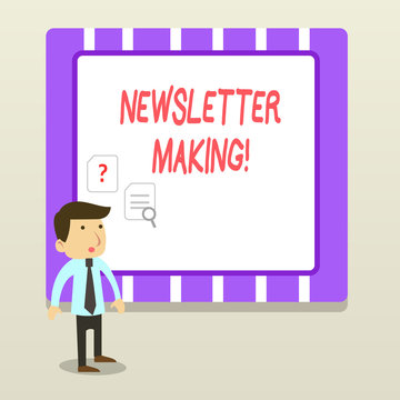 Handwriting text Newsletter Making. Conceptual photo printed report containing news or activities of a business