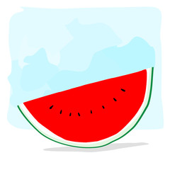 red watermelon was haft slice on clean background 