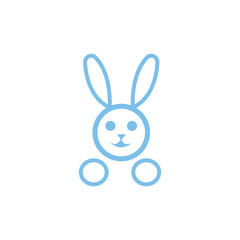 Cute bunny rabbit logo on white background