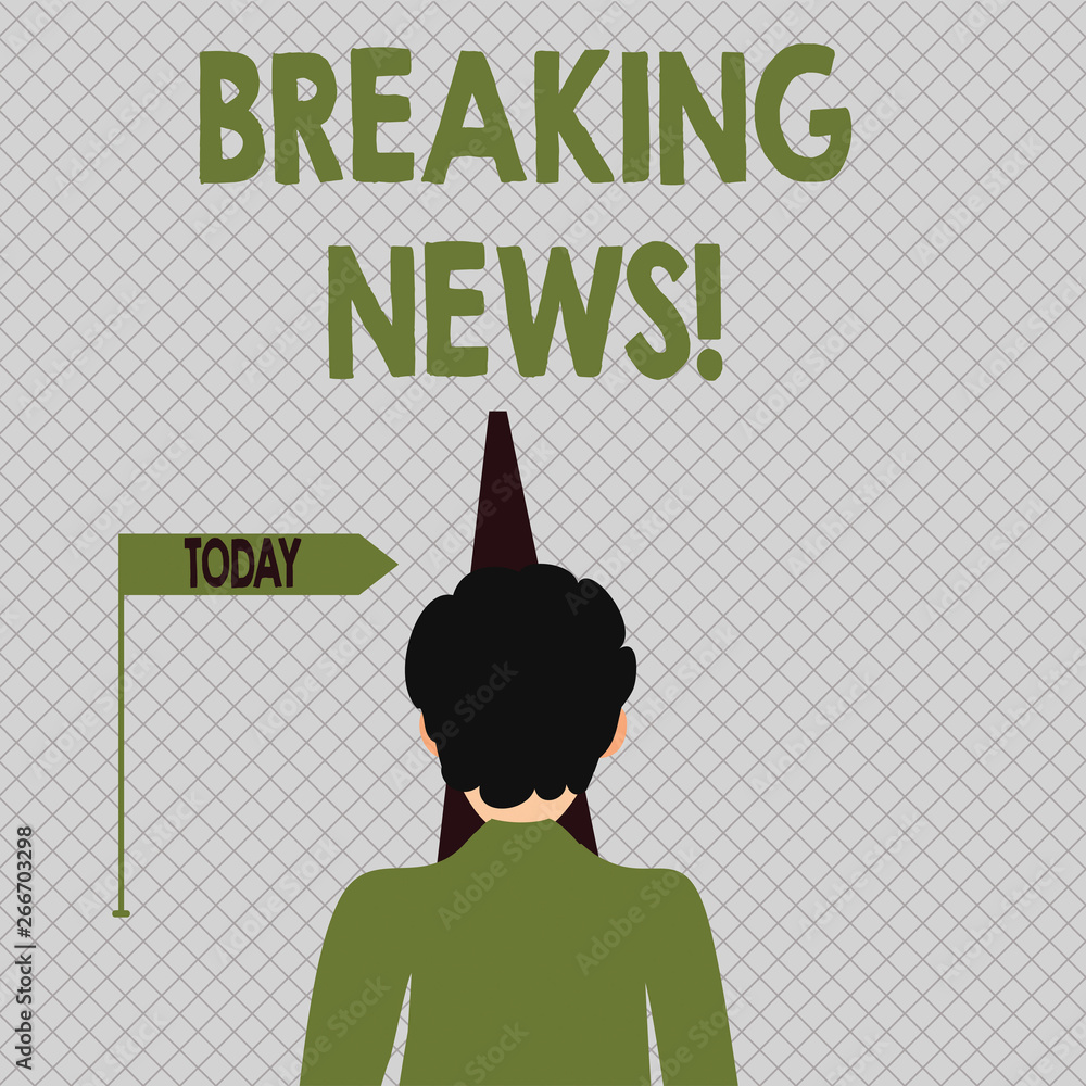 Poster conceptual hand writing showing breaking news. concept meaning newly received info about an event an