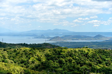 skyline view around Tagaytay city Hightland at the day, Philippines