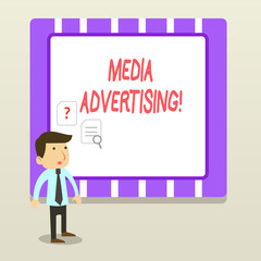 Handwriting text Media Advertising. Conceptual photo choosing the effective media for an advertising campaign