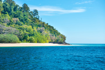 Beautiful landscape of blue sea and tropical island