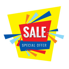 Sale banner. Special offer. Vector illustration. Graphic design. 