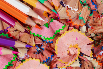 pencils and color shavings