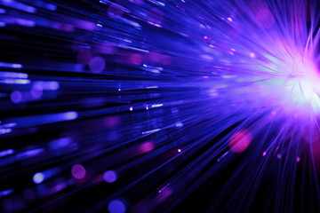 Abstract view of multicolor optical fibers as a background