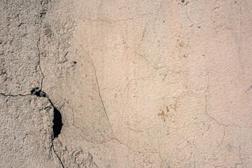 Broken wall in the cracks and hole