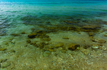 View on sea ocean salt water and bottom floor