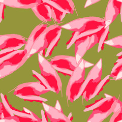 UFO camouflage of various shades of red, green and pink colors