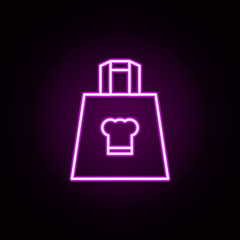 bag for food neon icon. Elements of food and drink set. Simple icon for websites, web design, mobile app, info graphics