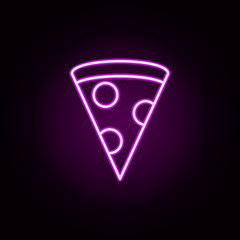 food, a piece of pizza neon icon. Elements of food and drink set. Simple icon for websites, web design, mobile app, info graphics