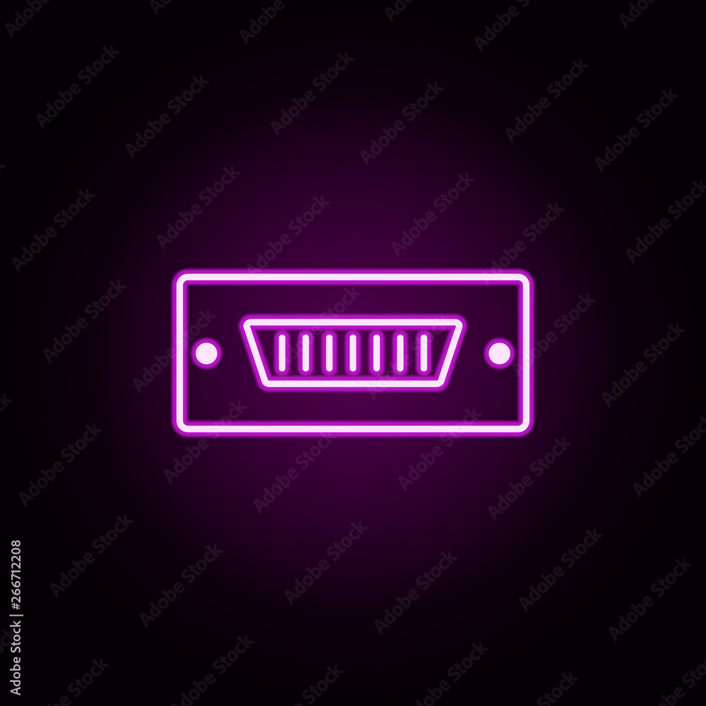 Poster input neon icon. elements of television set. simple icon for websites, web design, mobile app, info 