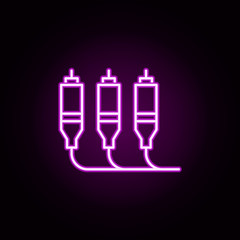jack connector neon icon. Elements of television set. Simple icon for websites, web design, mobile app, info graphics