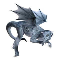 3D Rendering Fairy Tale Dragon on White