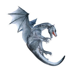 Fototapeta premium 3D Rendering Fairy Tale Dragon on White