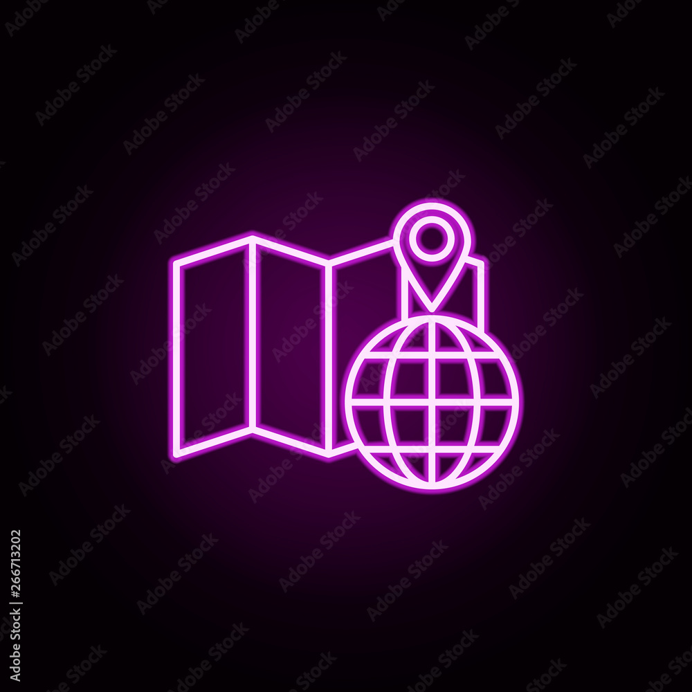 Poster address from anywhere neon icon. elements of business set. simple icon for websites, web design, mob