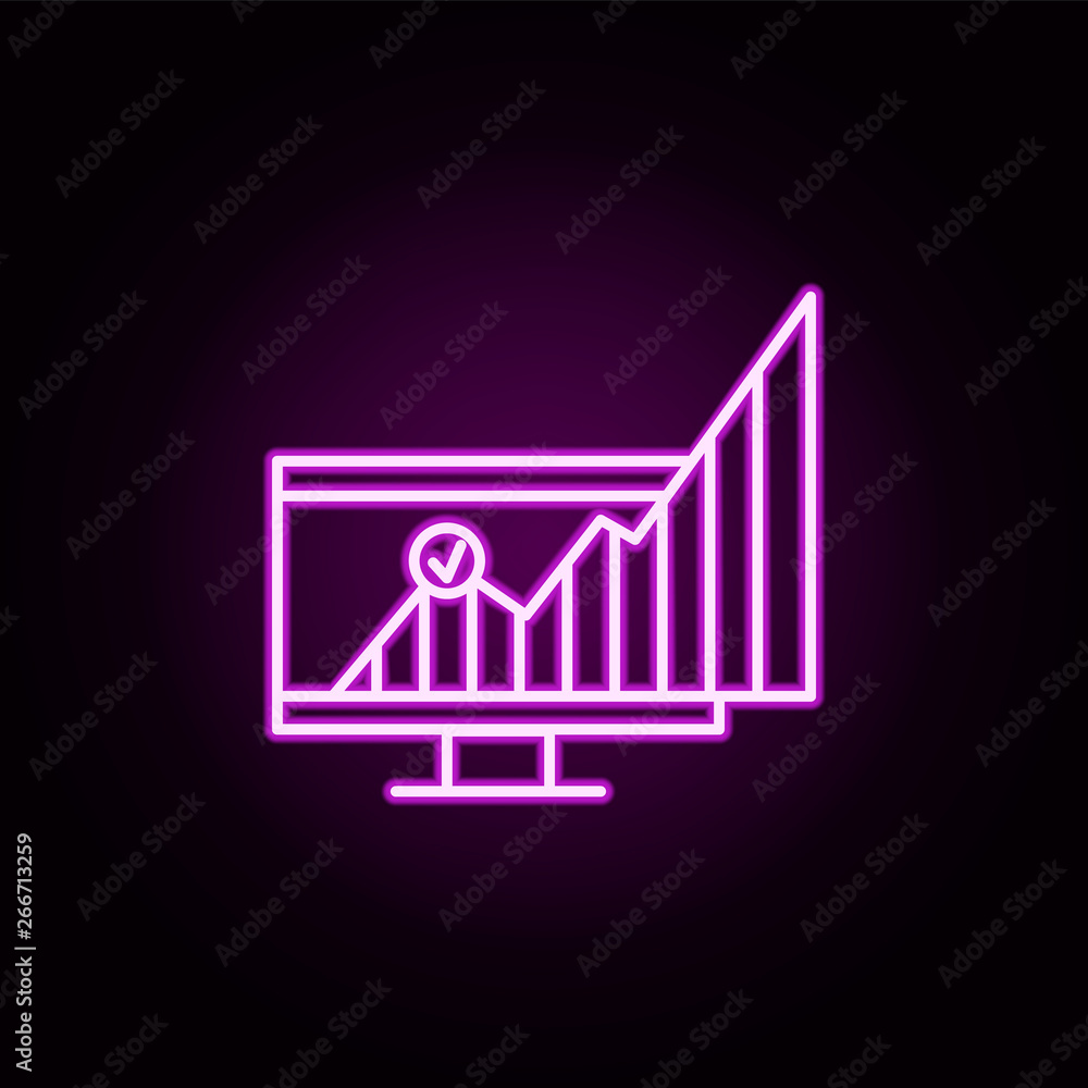 Aufkleber business graph neon icon. elements of business set. simple icon for websites, web design, mobile app