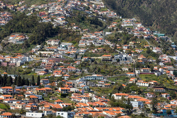 Fototapeta premium Typical terrace architecture on the steep slopes of Funchal on the Madeira island. Portugal