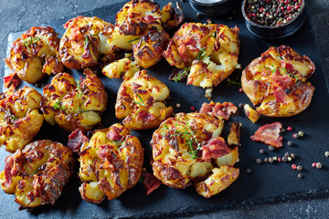 Crash Hot new Potatoes on a slate tray