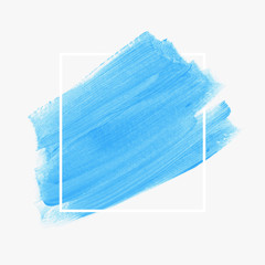 Fototapeta premium Brush painted acrylic abstract background illustration vector over square frame. Perfect watercolor design.