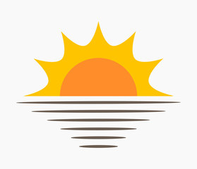 Sun and sea icon.
