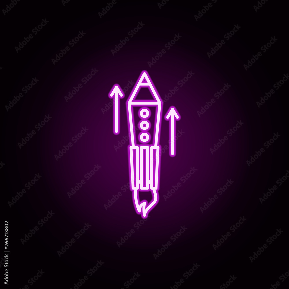 Poster startup neon icon. elements of business set. simple icon for websites, web design, mobile app, info 